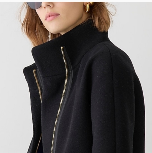 J.Crew  Double Cloth Coat Asymmetrical Zipper size 8 - Picture 5 of 7